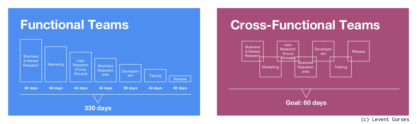 Difference between functional and cross-functional teams