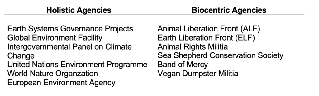 holistic vs biocentric agencies